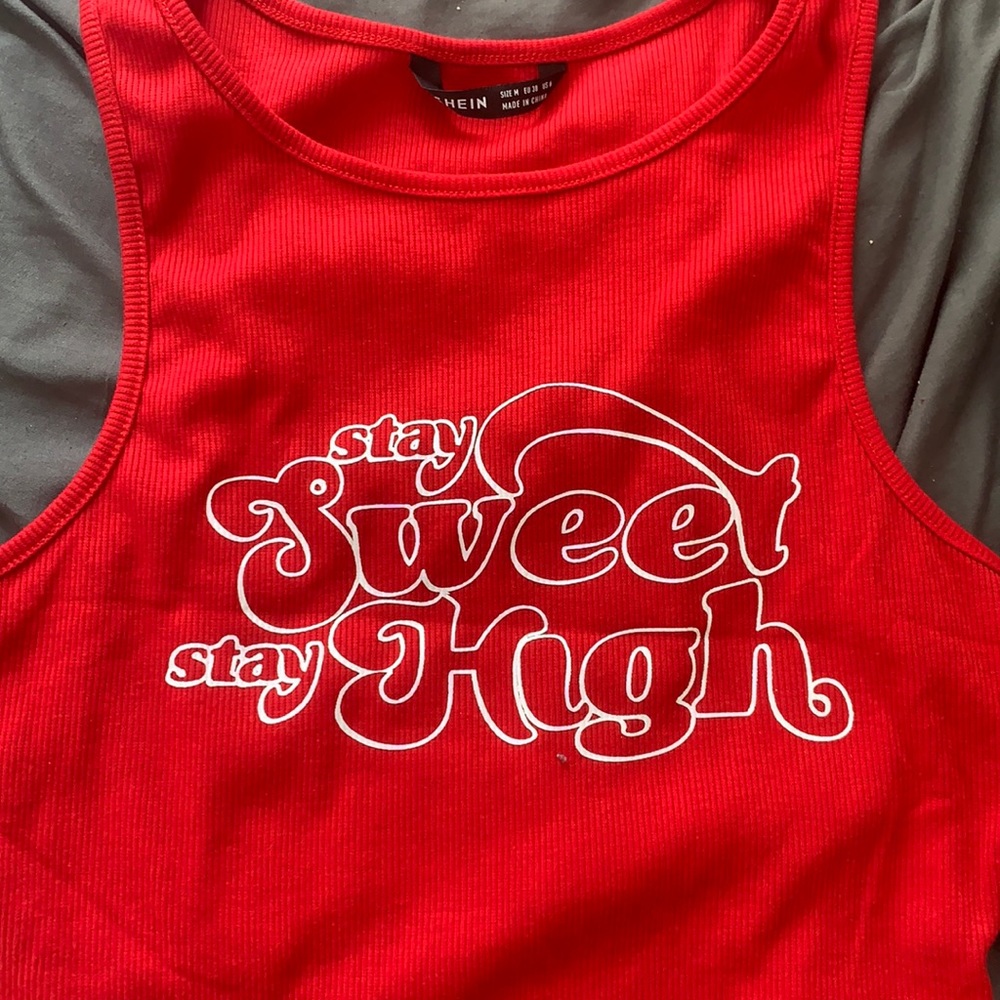 red shein tank